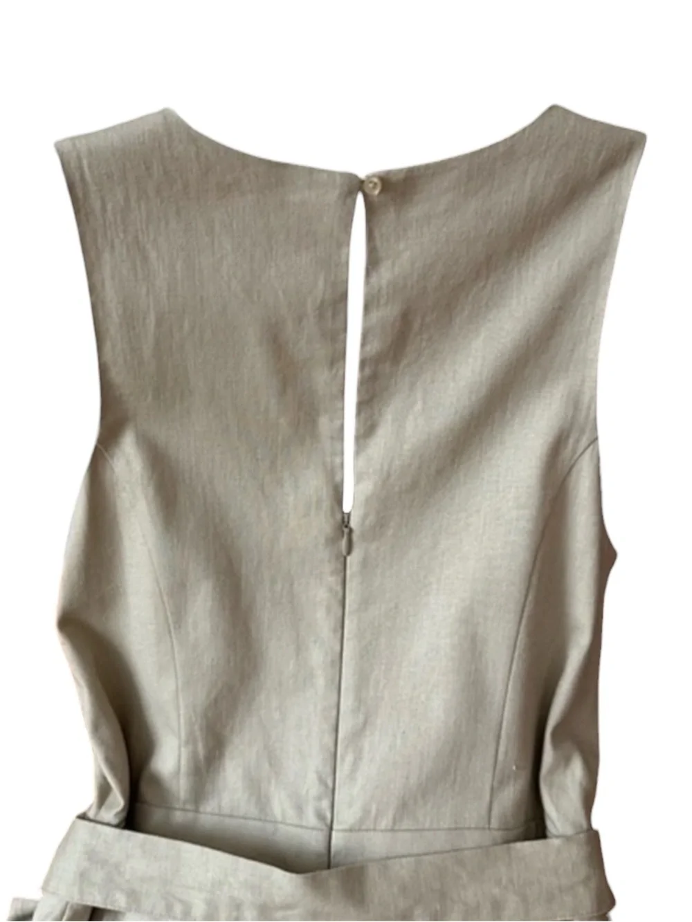 BANANA REPUBLIC Sleeveless Tie-Waist Wide-Leg Cropped Jumpsuit in Beige Size 2